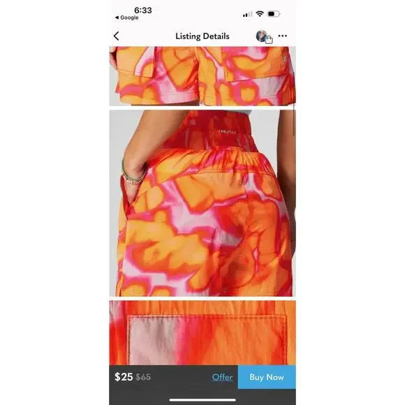 Ultra High-Waisted Piped Nylon Short Sz large - Picture 2 of 5